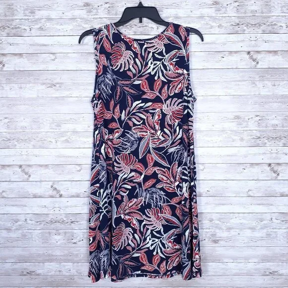 Espresso Womens Shift Dress PXL Tropical Blue Red 195A - Picture 2 of 3